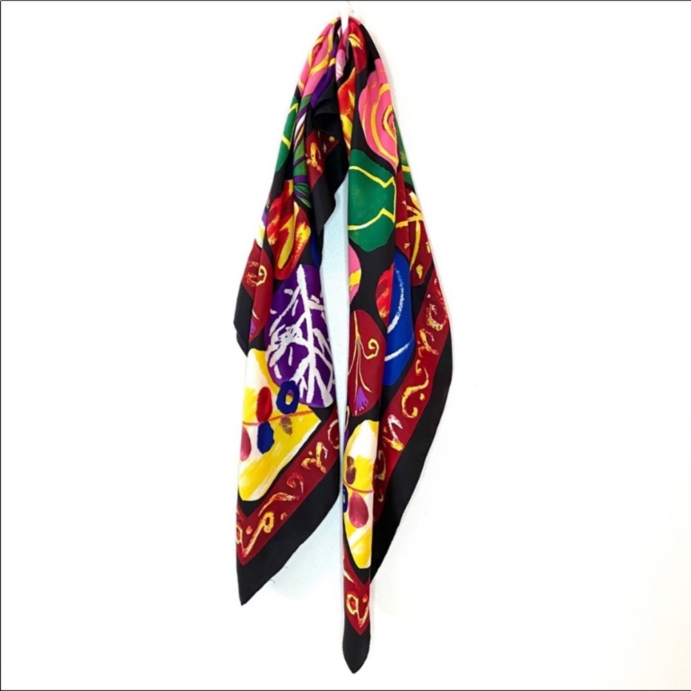 Colorful Vibrant Abstract Print Scarf - Picture 4 of 4